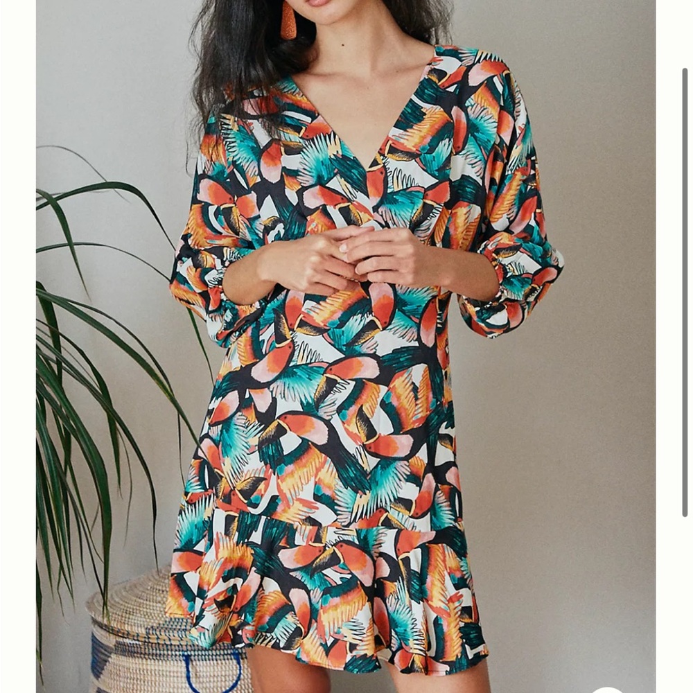 FARM Rio x Anthropologie Tucanes Toucan Print Mini Dress XS